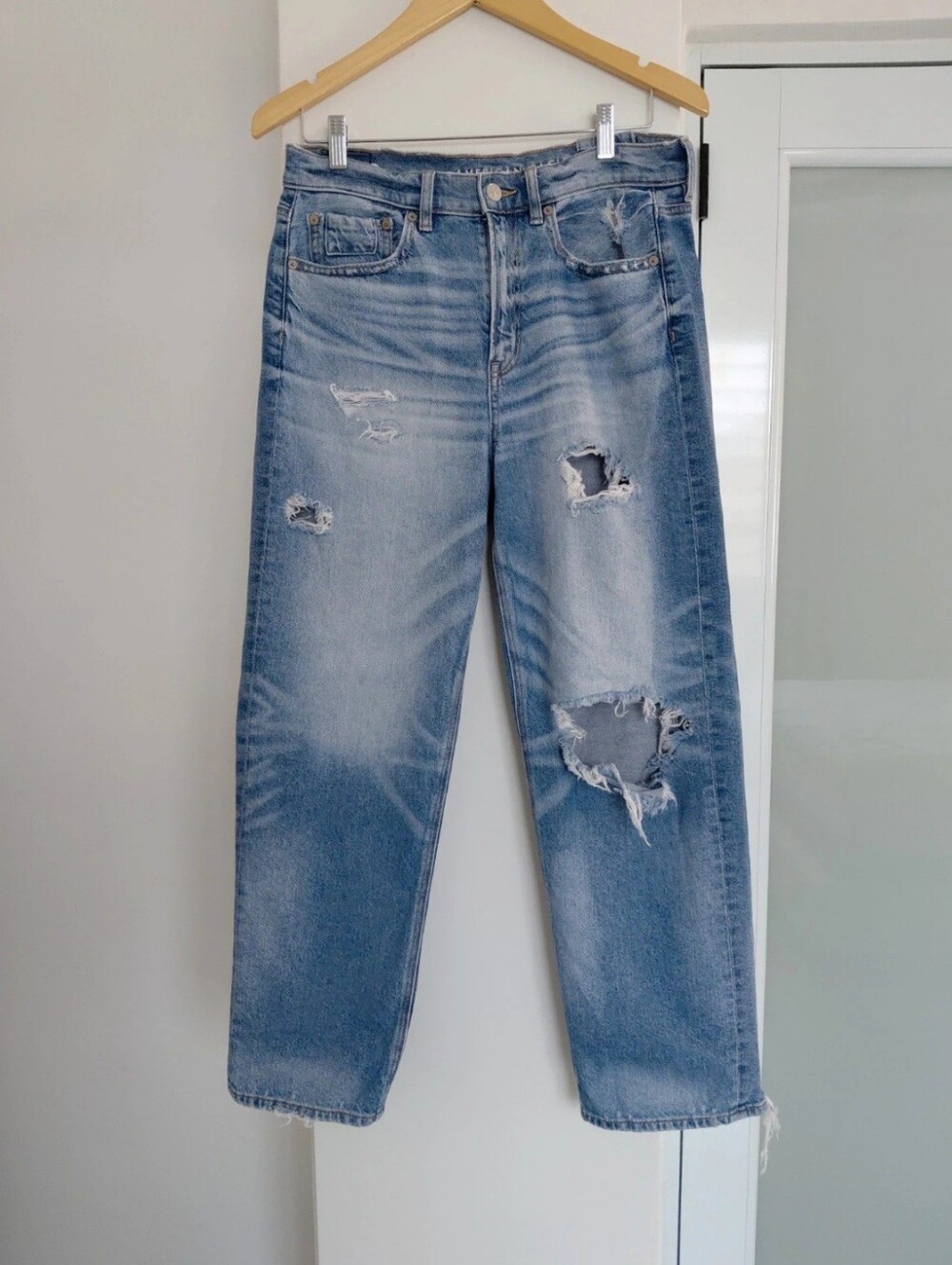 AE Super High Rise Baggy Straight 6 xshort